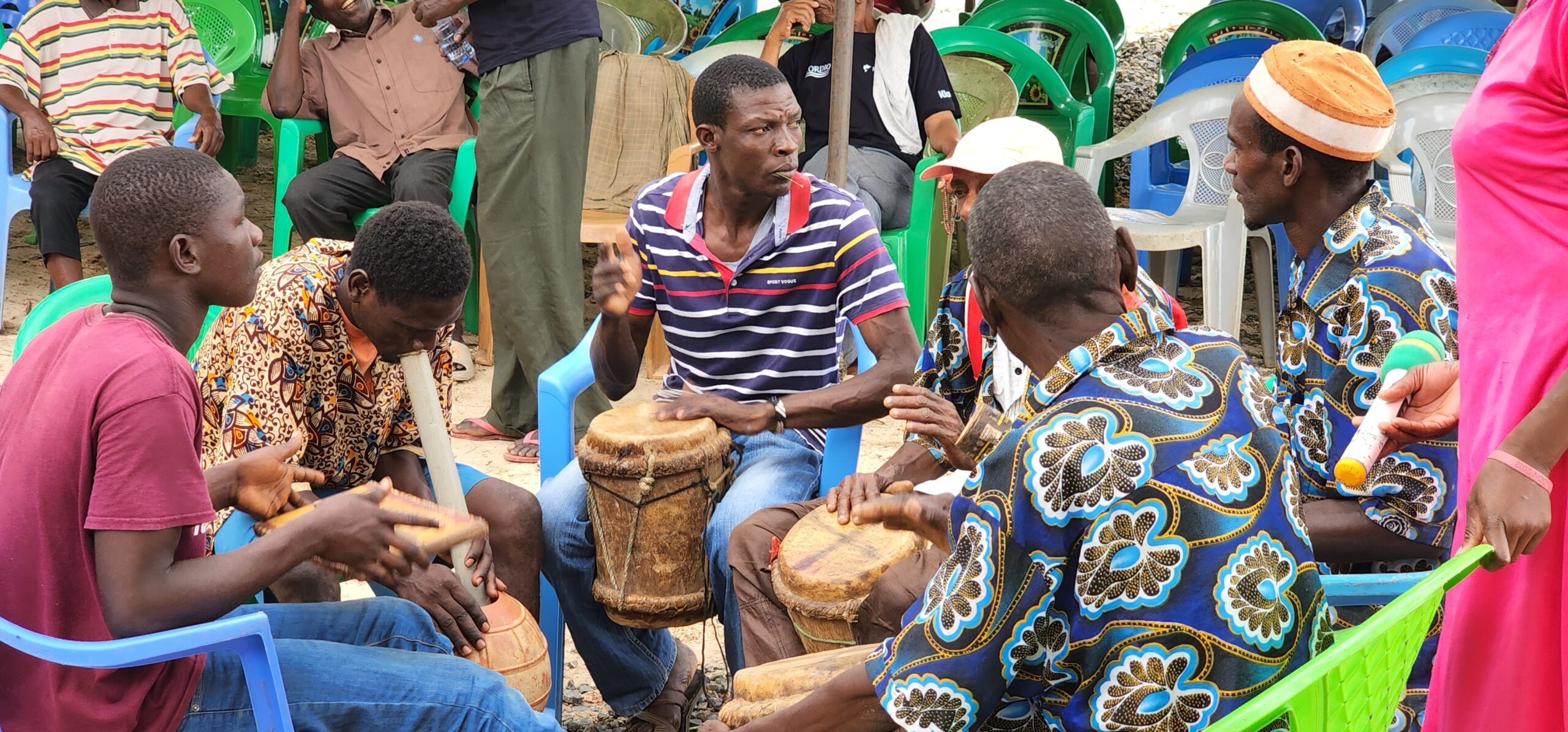 A band entertains attendees